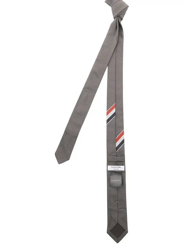 Men's Grosgrain Stripe Tie Dark Grey - THOM BROWNE - BALAAN 5