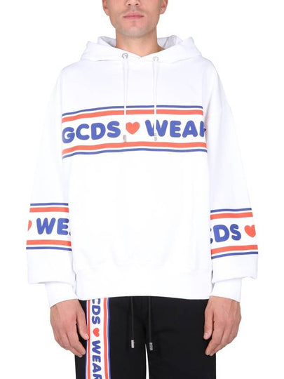 logo print striped hoodie CC94M02150501 - GCDS - BALAAN 2