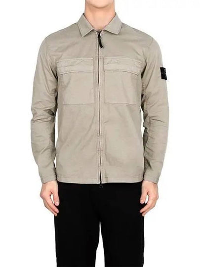 Wappen Patch Double Pocket Cotton Zip-Up Jacket Beige - STONE ISLAND - BALAAN 2