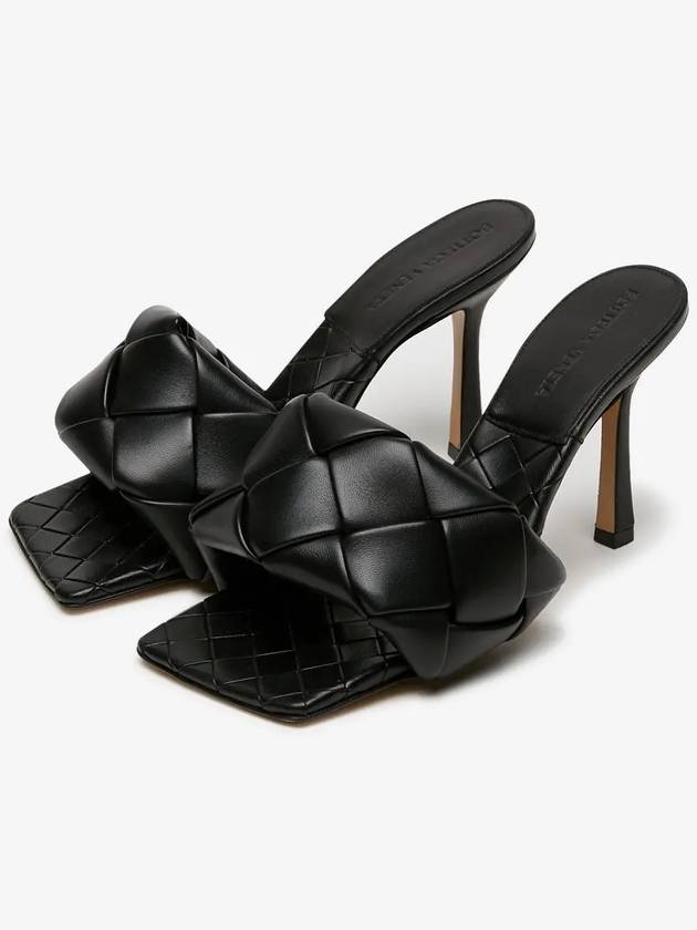 Lido Intrecciato Sandal Heels Black - BOTTEGA VENETA - BALAAN 3