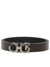 Gancini Reversible Adjustable Leather Belt Black - SALVATORE FERRAGAMO - BALAAN 2