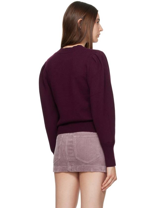 Kelaya Embroidered Logo Knit Top Dark Plum - ISABEL MARANT - BALAAN 4