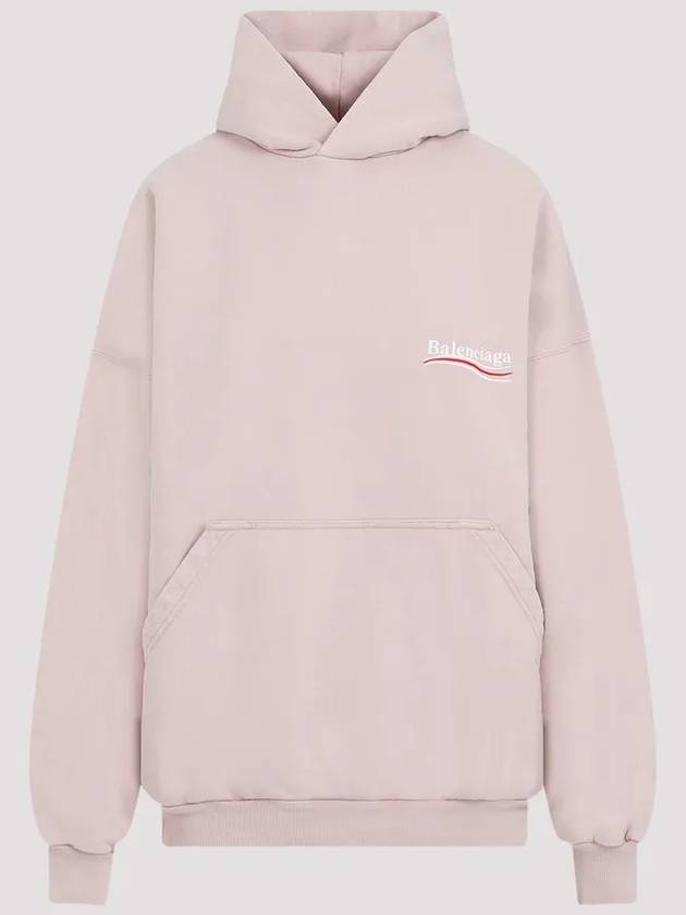 Embroidered Logo Cotton Hoodie Light Pink - BALENCIAGA - BALAAN 2