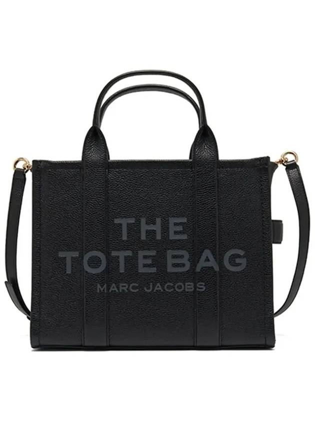 Logo Medium Leather Tote Bag Black - MARC JACOBS - BALAAN 5