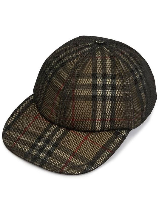 Mesh Overlay Check Ball Cap Beige Black - BURBERRY - BALAAN 2