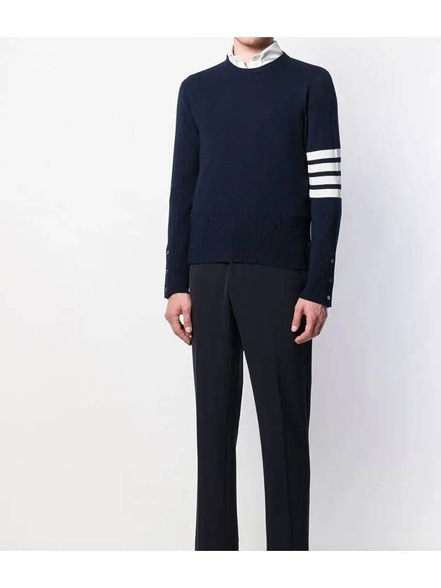 Diagonal Classic Cashmere Knit Top Navy - THOM BROWNE - BALAAN 2