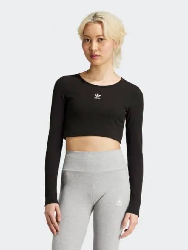 Essential Crop Long Sleeve BLACK - ADIDAS - BALAAN 1