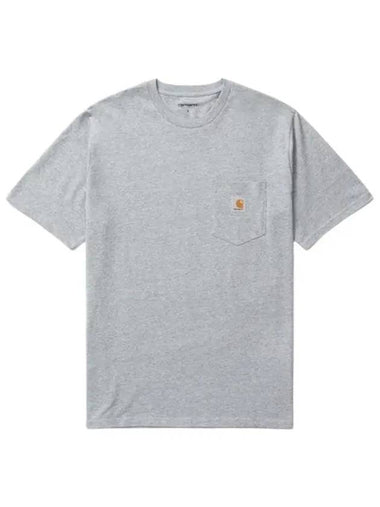 Men s Pocket Short Sleeve T Shirt Gray I030434 V6XX - CARHARTT - BALAAN 1