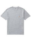 Men s Pocket Short Sleeve T Shirt Gray I030434 V6XX - CARHARTT - BALAAN 3