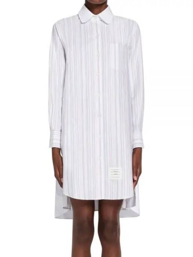 Pleated back stripe Oxford dress FDSD95C F0272 996 - THOM BROWNE - BALAAN 1