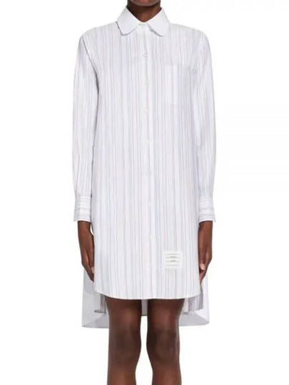 Pleated Back Striped Oxford Short Dress - THOM BROWNE - BALAAN 2