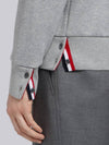 Center Back Stripe Cotton Zip Up Hoodie Light Grey - THOM BROWNE - BALAAN 7