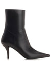 Leather Heel Middle Boots Black - GUCCI - BALAAN 1