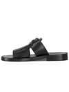 Monogram Motif Leather Sandals Black - BURBERRY - BALAAN.