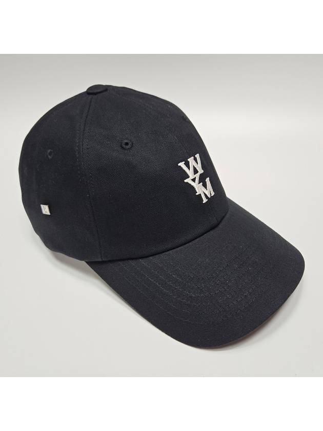 Embroidered Logo Cotton Ball Cap Black - WOOYOUNGMI - BALAAN 4