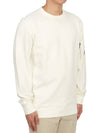 Diagonal Raised Fleece Sweatshirt White - CP COMPANY - BALAAN 4