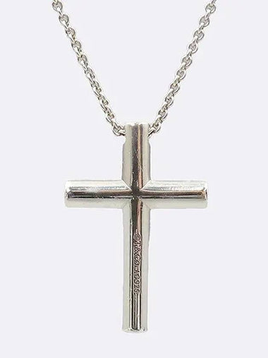 Tiffany 925 Silver 1P Diamond Cross Necklace - TIFFANY & CO. - BALAAN 1