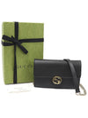 510314 Black leather interlocking GG chain mini clutch crossbag - GUCCI - BALAAN 2