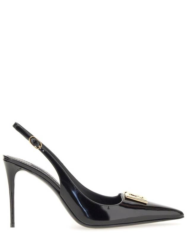 23 fw Glossy Leather Slingback Pumps Dolce GABBANA CG0680 A1037 80999 B0230462700 - DOLCE&GABBANA - BALAAN 3