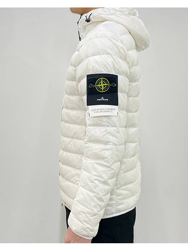 Loom Woven Chambers R Nylon Down TC Light Hoodie Down Jacket White - STONE ISLAND - BALAAN 4