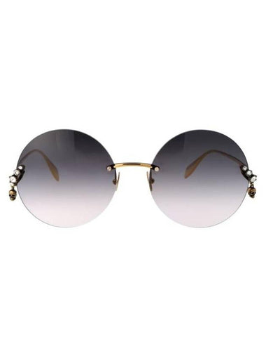 Sunglasses AM0418S 001 001 GOLD GOLD GRAY - ALEXANDER MCQUEEN - BALAAN 1