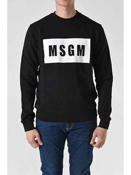 Men's Box Logo Sweatshirt Black - MSGM - BALAAN 2