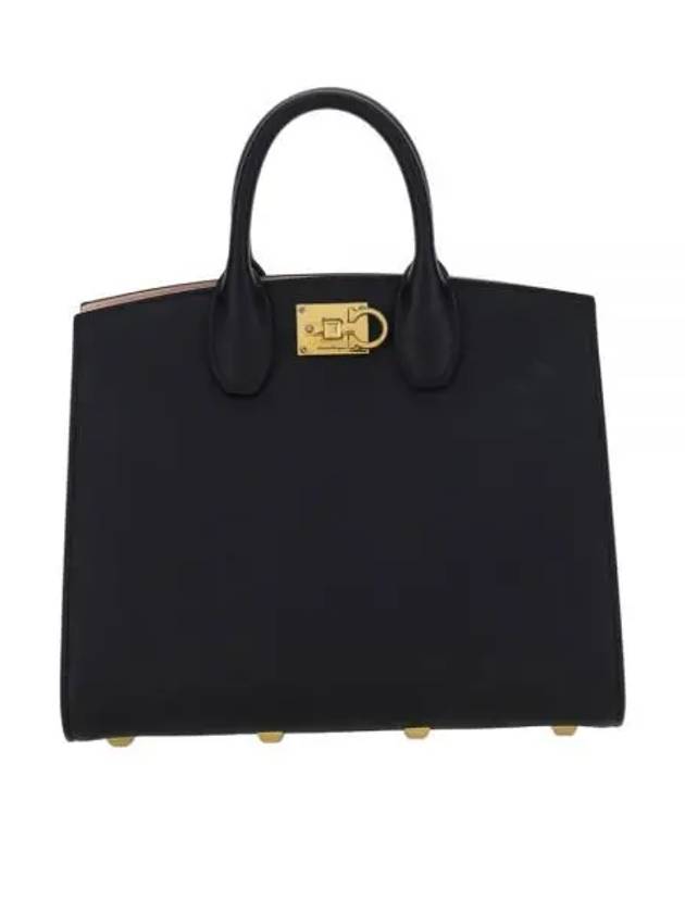 Medium Studio Box Tote Bag Black - SALVATORE FERRAGAMO - BALAAN 2