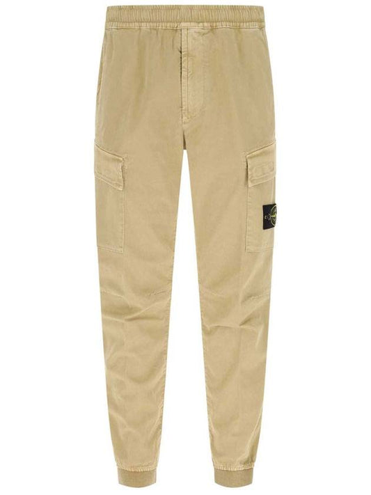 Men's Waffen Patch Cargo Jogger Pants Beige - STONE ISLAND - BALAAN.