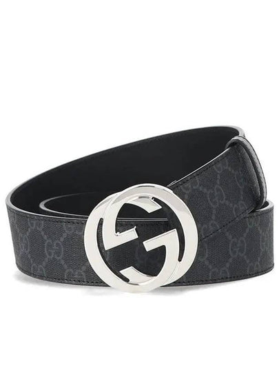 GG Supreme Interlocking G Buckle Belt Black - GUCCI - BALAAN 2