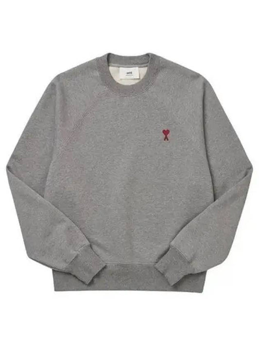 Small Heart Logo Sweatshirt Grey - AMI - BALAAN 2