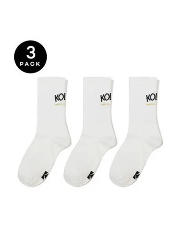 KODAK Apparel bag small logo crew socks 3PC white - KODO - BALAAN 1