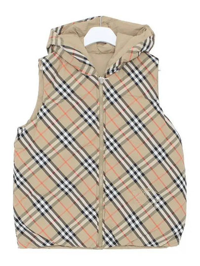 Kids Reversible Check Padded Vest Sand - BURBERRY - BALAAN 2