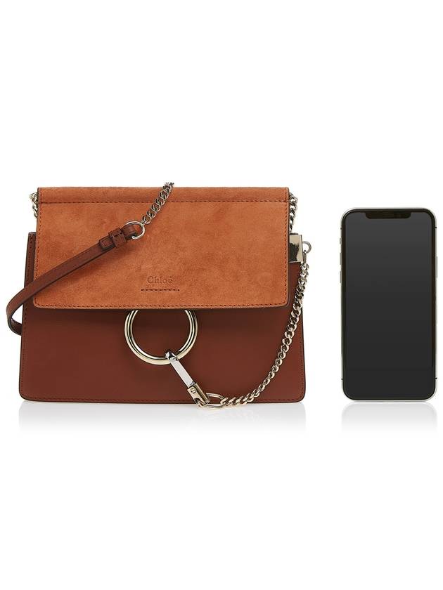 Fay Suede Chain Mini Shoulder Bag Classic Tobacco - CHLOE - BALAAN.