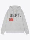 Logo Printed Cotton Hooded Zip Up Jacket Gray DGH 2061 - GALLERY DEPT. - BALAAN 1