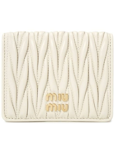 Matelasse Leather Half Wallet White - MIU MIU - BALAAN 2