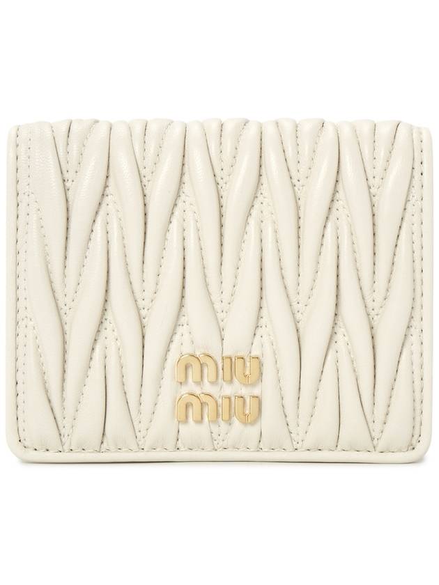 Matelasse Leather Half Wallet White - MIU MIU - BALAAN 2