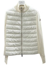 High Neck Padded Wool Cardigan White - MONCLER - BALAAN 3