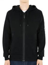 Diagonal Raised Fleece Lens Hooded Jacket Black - CP COMPANY - BALAAN 2