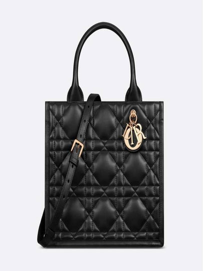 Macrocannage Calfskin Small Book Tote Bag Black - DIOR - BALAAN 2