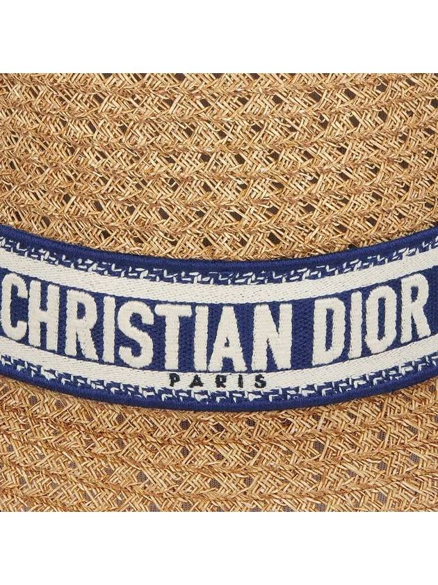 D Bobby Embroidered Band Bucket Hat Natural Straw - DIOR - BALAAN 7