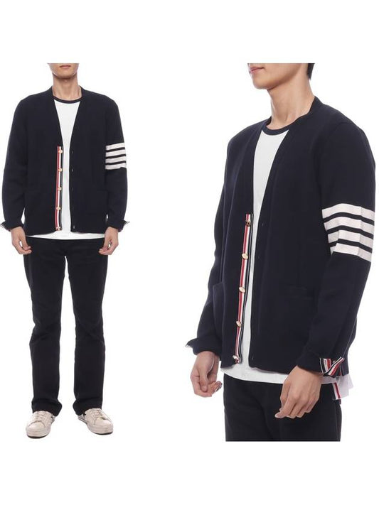 Milano Stitch 4 Bar Cardigan Navy - THOM BROWNE - BALAAN 2