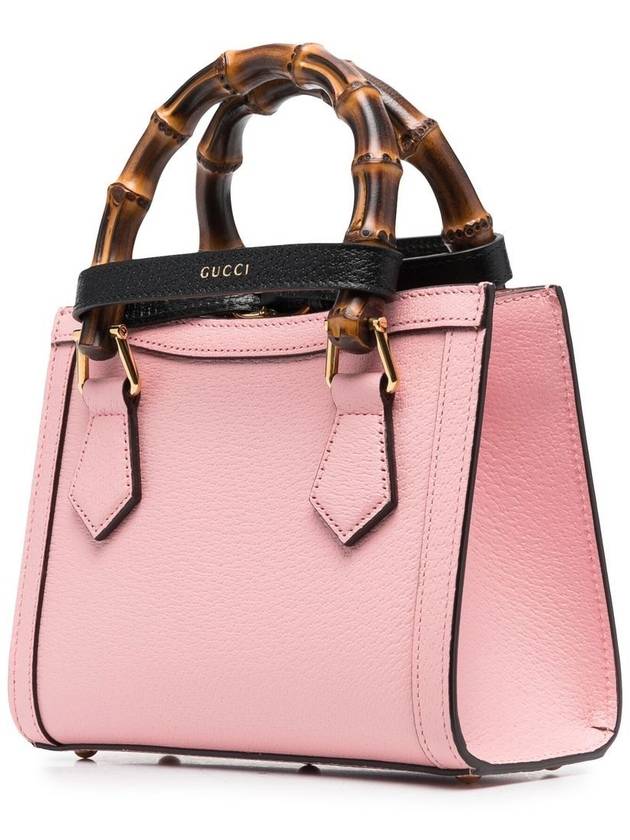 Diana Bamboo Handle Mini Leather Tote Bag Pink - GUCCI - BALAAN 7