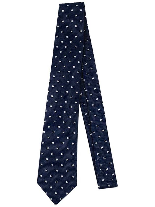 Grenadine De Soie Tie Navy - HERMES - BALAAN 2