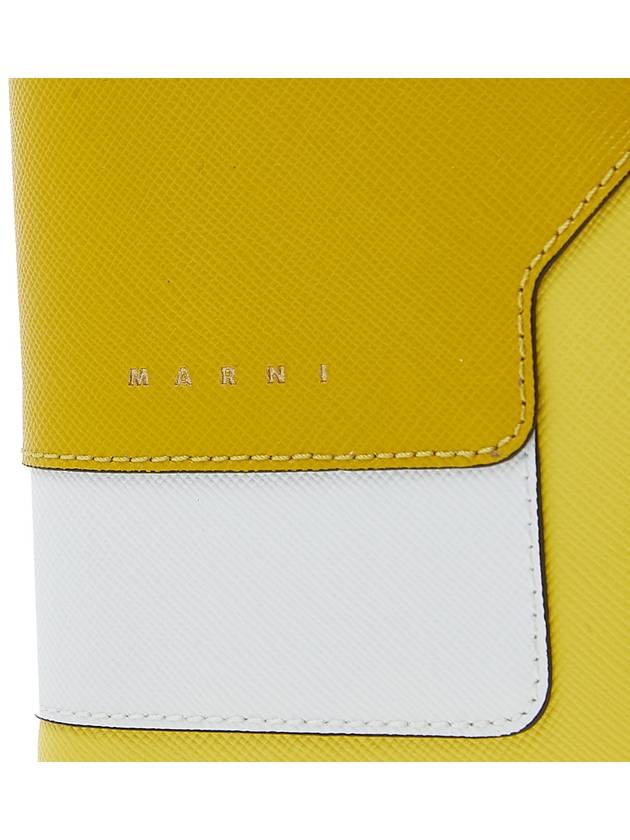 Women's Color Block Panel Saffiano Bicycle Wallet Yellow - MARNI - BALAAN.