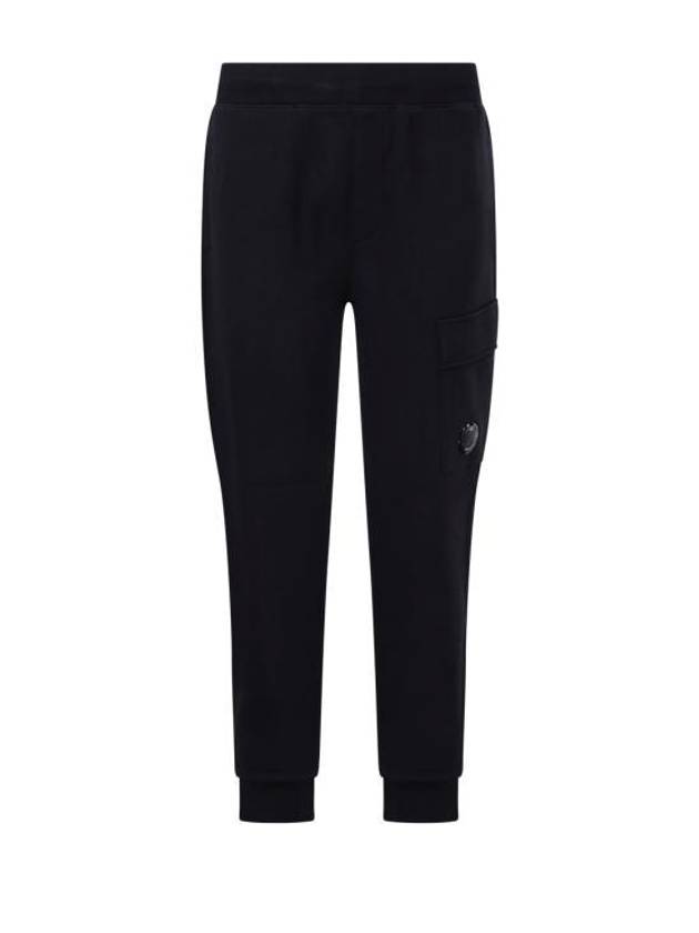 Diagonal Raised Fleece Cargo Track Pants Black - CP COMPANY - BALAAN 4