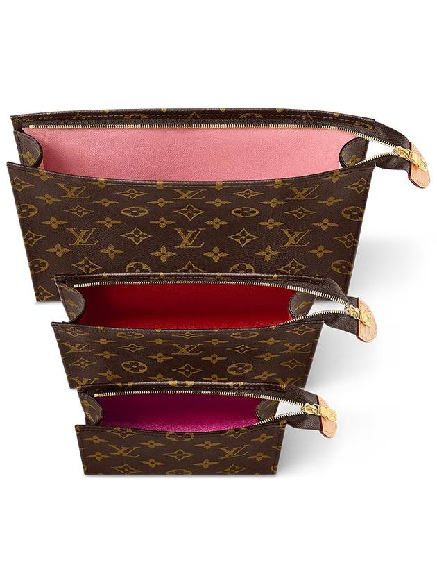 Trio Toilet Monogram Coated Canvas Pouch Bag Brown - LOUIS VUITTON - BALAAN 4