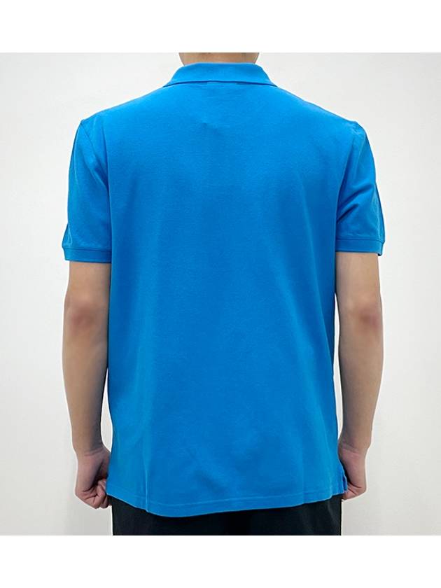 Fox Head Patch Cotton Polo Shirt Blue - MAISON KITSUNE - BALAAN 6