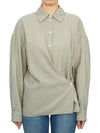 Dry Silk Straight Collar Twist Shirt Light Misty Grey - LEMAIRE - BALAAN 2