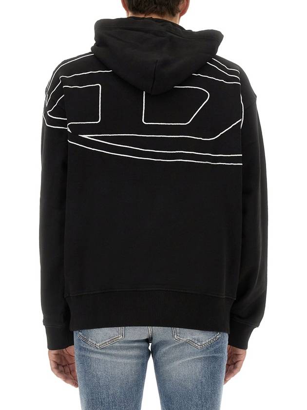 S Macs Megoval D Hoodie Black - DIESEL - BALAAN 4