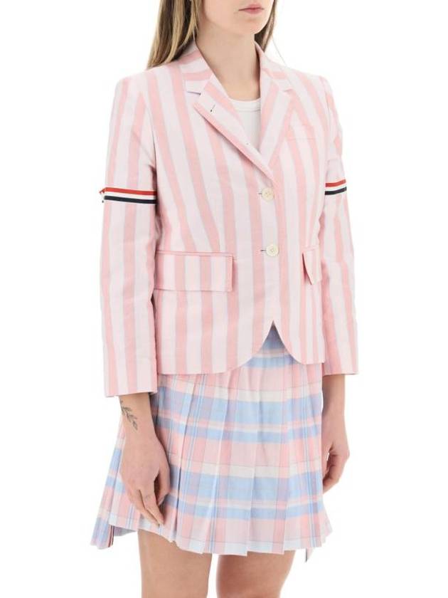 High Armhole RWB Arm Banding Striped Jacket Pink - THOM BROWNE - BALAAN 3